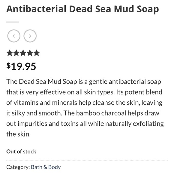 Beautyfrizz Antibacterial Dead Sea Mud Soap - Picture 3 of 5